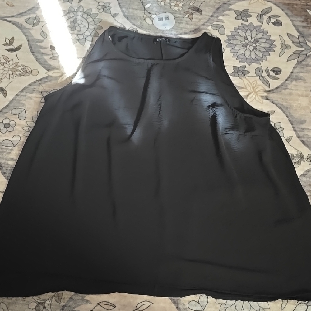 Black Boxy Sleeveless Tank Top